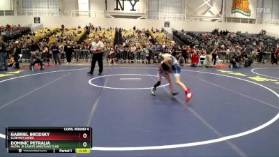 66 lbs Cons. Round 4 - Dominic Petralia, Hilton Jr Cadets Wrestling Club vs Gabriel Brodsky, Club Not Listed