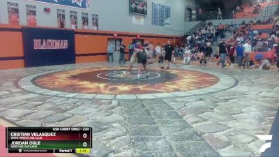 220 lbs Round 2 - Cristian Velasquez, Wave Wrestling Club vs Jordan Ogle, Heritage Outlaws