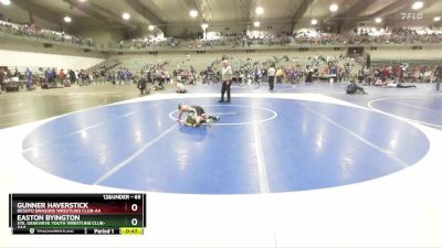 65 lbs Cons. Round 4 - Easton Byington, Ste. Genevieve Youth Wrestling Club-AAA vs Gunner Haverstick, Desoto Dragons Wrestling Club-AA 