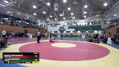 106 lbs Cons. Round 4 - Davis Shaposhnick, Great Oak vs Julian Bigueur, Yucaipa