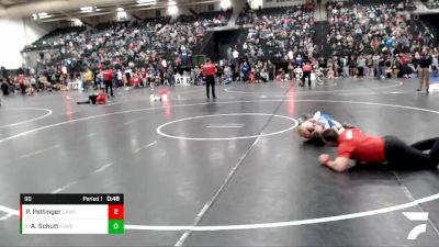 90 lbs Cons. Round 1 - Andrew Schutt, Elkhorn Valley Wrestling Club vs Preston Pettinger, GRIT Athletics Wrestling Club