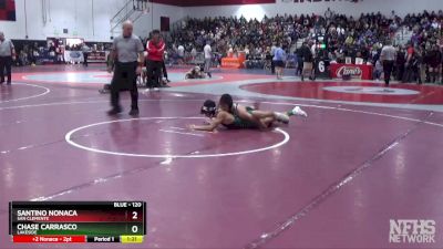 120 lbs Champ. Round 1 - Chase Carrasco, Lakeside vs Santino Nonaca, San Clemente