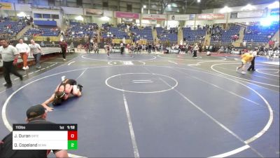 110 lbs Round Of 16 - Joseph Duran, Ortega Middle School vs Quint Copeland, Bennett Wrestling Club