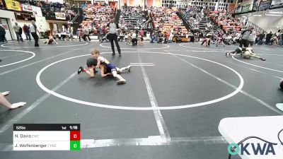 52 lbs Quarterfinal - Nelijah Davis, Claremore Wrestling Club vs Jaxon Wolfenberger, Team Tulsa Wrestling Club