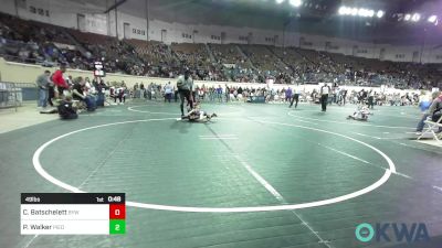 49 lbs Round Of 16 - Cruz Batschelett, Bristow Youth Wrestling vs Paul Walker, Piedmont