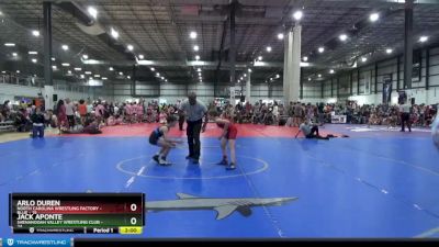 80 lbs Round 3 (4 Team) - ARLO DUREN, NORTH CAROLINA WRESTLING FACTORY - BLUE vs Jack Aponte, SHENANDOAH VALLEY WRESTLING CLUB