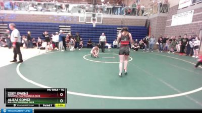 112 lbs Round 3 - Zoey Owens, Mountain Man Wrestling Club vs Alizae Gomez, Bulldog Wrestling Club