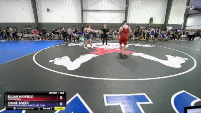 285 lbs Semifinal - Elijah Mayfield, Washington vs Chase Baker, Takedown Express Wrestling Club