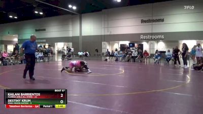 130 lbs Placement Matches (16 Team) - Destiny Krum, Iowa Minion Nation vs Kailani Barrientos, Florida Girls All Stars