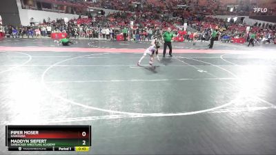 60 lbs Semifinal - Maddyn Siefert, Sarbacker Wrestling Academy vs Piper Moser, Kaukauna