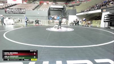 62 lbs Quarterfinal - Izelia Boggust, Yucaipa Thunder Wrestling Club vs Sofia Becerra, Wolf Pack WC