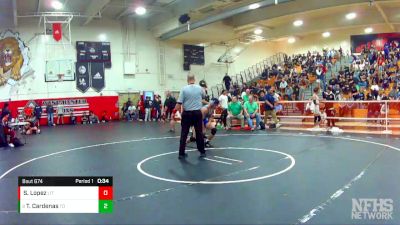 160 lbs 7th Place Match - Tanner Cardenas, Thousand Oaks vs Saul Lopez, Littlerock