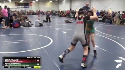 76 lbs Cons. Round 1 - Adyson Mayack, Barry County Grapplers Association vs Zoey Juliano, Reed City Youth Wrestling