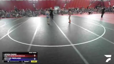 82 lbs Quarterfinal - Ayden Ewing, Richland Center Youth Wrestling Club vs Kutter Preslaski, Wisconsin