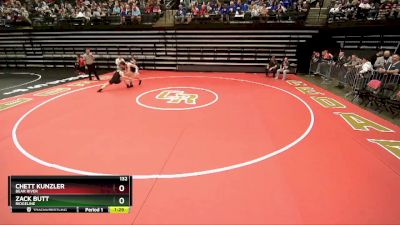 132 lbs Cons. Round 2 - Chett Kunzler, Bear River vs Zack Butt, Ridgeline