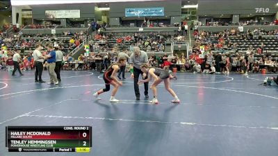 100 lbs Cons. Round 2 - Tenley Hemmingsen, Powerhouse Wrestling Club vs Hailey McDonald, Millard South