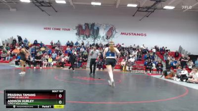 145 lbs 1st Place Match - Prashna Tamang, Oxford HS Girls (MS) vs Addison Hurley, Tupelo High School