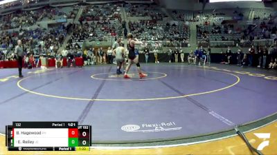 132 lbs Quarterfinal - Ethan Reiley, Jay County vs Brody Hagewood, Prairie Heights