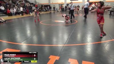 N-14 lbs Cons. Semi - Lucas Whitinger, Waverly Area Wrestling Club vs Miles Noska, Hammerin Hawks