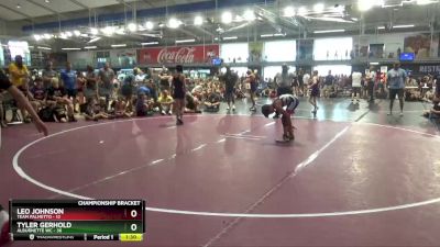 85 lbs Quarterfinals (8 Team) - Tyler Gerhold, Alburnette WC vs Leo Johnson, Team Palmetto