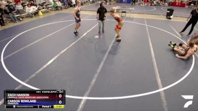 160 lbs Quarterfinal - Zach Hanson, Lakeville Youth Wrestling Association vs Carson Rowland, Minnesota