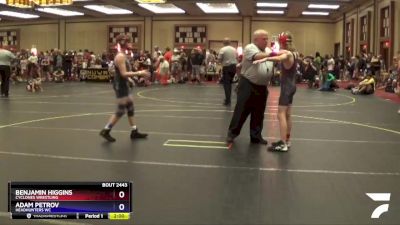 96 lbs Cons. Semi - Benjamin Higgins, Cyclones Wrestling vs Adam Petrov, Headhunters WC