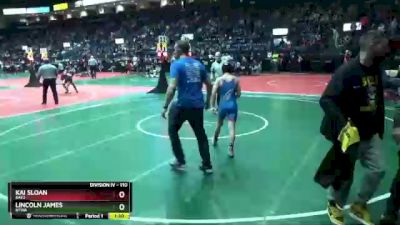 110 lbs Champ. Round 1 - Lincoln James, BTWA vs Kai Sloan, BAY2