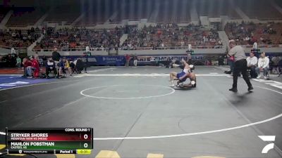 D1-138 lbs Cons. Round 1 - Stryker Shores, Mountain View Hs (Mesa) vs Mahlon Pobstman, Casteel HS