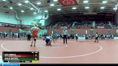 285 lbs Champ. Round 2 - Philip Dacayo, Seymour Middle School vs Levi Oberle, New Palestine Junior High