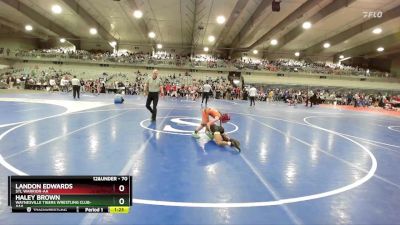 70 lbs Quarterfinal - Landon Edwards, STL Warrior-AA  vs Haley Brown, Waynesville Tigers Wrestling Club-AAA