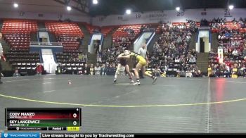 106 lbs Semifinals (8 Team) - Cody Manzo, Whitehall HS vs Sky Langewicz, Algonac HS