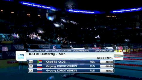 Euro SC Champs, Men 100m Fly Semifinal 1