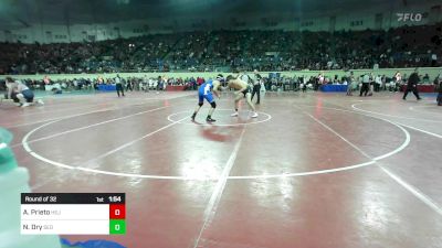 150 lbs Round Of 32 - Abe Prieto, Hennessey Eagles Jr High vs Noah Dry, SEO Wrestling Club