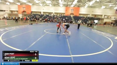 141 lbs Cons. Round 4 - Josh Post, RIT vs Noah Hunt, Pennsylvania College Of Technology