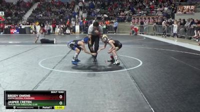 55 lbs Semifinal - Brody Owens, South Central Punishers vs Jasper Creten, Trailblazer Wrestling Club