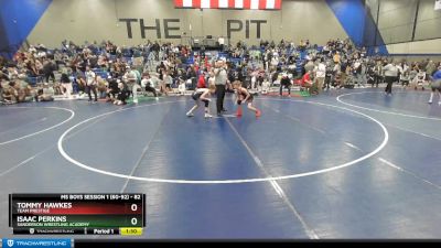 82 lbs Champ. Round 2 - Isaac Perkins, Sanderson Wrestling Academy vs Tommy Hawkes, Team Prestige