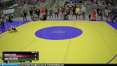 40 lbs Quarterfinal - River Loyer, Legacy Elite Wrestling Club vs Sawyor Davis, Sweet Home Mat Club