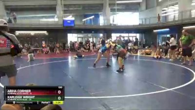 130 lbs Round 3 (4 Team) - Karleigh Wright, Alabama Elite Blue vs Ariha Cormier, Alabama Elite White