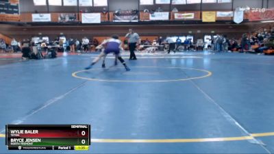 106 lbs Semifinal - Bryce Jensen, North Fremont vs Wylie Baler, Teton