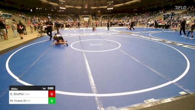 85 lbs Consi Of 4 - Sawyer Shaffer, Caney Valley Wrestling vs Michael Evans III, Tulsa Blue T Panthers