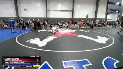 215 lbs Semifinal - Lusiano Lopez, Peninsula Wrestling Club vs Preston Wentling, Inland Northwest Wrestling Training Center