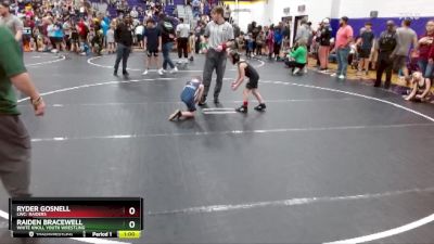 53 lbs Cons. Round 1 - Raiden Bracewell, White Knoll Youth Wrestling vs Ryder Gosnell, LWC: Raiders