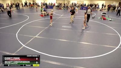 78 lbs Champ. Round 2 - Beckett Christopherson, Elk River Wrestling vs Everett Priebe, MN Elite Wrestling Club