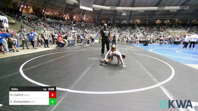 60 lbs Consi Of 16 #2 - Ryker Collins, Mustang Bronco Wrestling Club vs Emmett Richardson, Chickasha Youth Wrestling