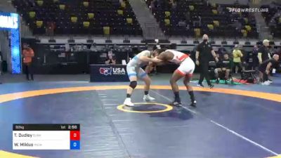 92 kg Quarterfinal - Timothy Dudley, Sunkist Kids Wrestling Club vs Willie Miklus, Michigan Wrestling CLub