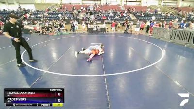 74 lbs Semifinal - Haedyn Cochran, IN vs Cade Myers, WY