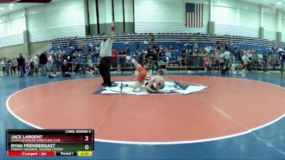 82 lbs Cons. Round 5 - Jace Largent, South Dearborn Wrestling Club vs Ryan Prendergast, Midwest Regional Training Center