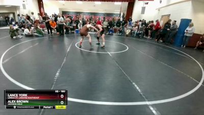 160 lbs Cons. Round 3 - Alex Brown, Jackson Hole vs Lance York, Lingle-Ft. Laramie/Southeast