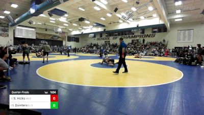 123 lbs Quarterfinal - Slater Hicks, Valencia vs Isaiah Quintero, El Dorado-Placentia