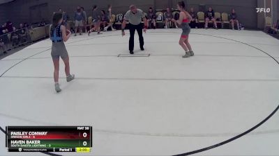 108 lbs Round 2 (8 Team) - Haven Baker, South Dakota Lightning vs Paisley Conway, Oregon Girls